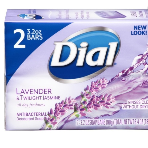 2 Bars DIAL Lavender & Twilight Jasmine  Antibacterial Deodorant Soap 3.2oz Each - Picture 3 of 6